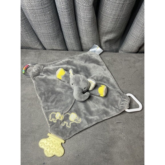 Stephan Baby Elephant Security Blanket Gray Lovey Teether Rattle Toy 2017 8” In - Picture 1 of 11